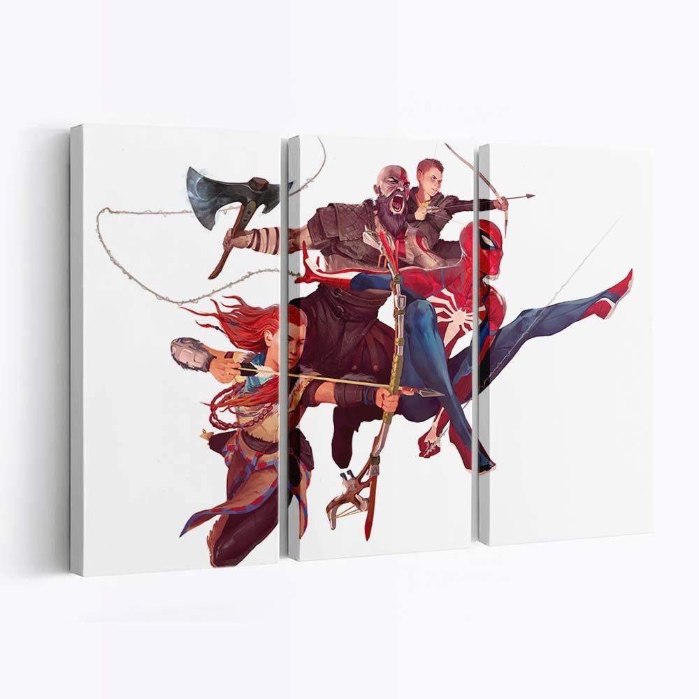 spiderman and god of war characters art 5m